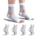 4 Pairs Plantar Fasciitis Socks Neuropathy Socks Ankle Compression Socks for Women Men Medical Ankle Support Brace Wide Calf Compression Socks for Flying Running S (2-4.5) 4 Pairs White