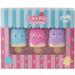 Tinc Lolly Aromented lip balm for children in ice design scented candy rod vanilla rose holds the lips damp perfect guest gifts 3 flavors pink 10.5 g 3 pieces of ice cream on the stem
