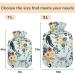 NAANLE 1L Hot Water Bottle with Flower Motif | Transparent Warm Water Bottle for Pain Relief & Heat Therapy | Ideal for Bed Hands & Feet - Buy Online on GoSupps.com