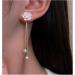 Vintage Flower Pearl Drop Earrings - Long Tassel Jewelry for Women | White Camellia Stud & Gold Chain Dangle Design - International Shipping Available - Buy Online on GoSupps.com