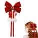 Bow Hair Clip Large Red Bowknot Hairpin with Long Ribbon Glitter Velvet Hair Bow French Hair Barrettes Accessories Ponytail Holder for Women Girls Birthday Party Christmas Gifts Y7HDJPDFJ
