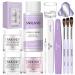 SAVILAND Acrylic Nail Kit for Beginners: Professional Nails Kit Acrylic Set 15g Clear/White/Pink Acrylic Powder and Liquid Monomer Set with Acrylic Nail Brush Nail Forms Dappen Dish Gift Set