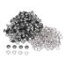 HARFINGTON 200set Grommets Kit Metal Eyelets 4mm 1/6" Hole Tiny Grommet for Shoes Clothes Belt Bag DIY Project, Black 4mm Black