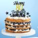 Alegre 80th Birthday Decoration Kit - 9 Pieces Black Gold Cake Topper & Attachments for Men & Women - Buy Online on GoSupps.com