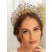 IYOU Halo Wedding Headband Crystal Blue Hair Bands Crown Beads Party Bridal Hair Accessories for Women