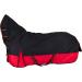 RL24 Weiddecke Full Neck Basicline 600D Waterproof Rain Blanket for Horses - Black/Red Size 125cm | Durable Outdoor Ceiling with Polar Fleece Lining - Buy Online on GoSupps.com