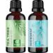 Premium Hair Oils for Hair and Skin - Pure Peppermint and Tea Tree Oil for Hair Growth and Skin Care - Hair Treatment Oils Set with Tea Tree Essential Oil and Peppermint Essential Oil 1 Fl Oz Each