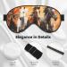 SSIMOO Horses Running Art Sleep Mask - Adjustable Breathable Eye Mask for Comfortable Sleep | Fashionable Black Sleep Mask for Travel & Home - Buy Online on GoSupps.com