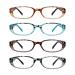 4 Pairs Reading Glasses, Blue Light Blocking Glasses, Computer Reading 4key001_color 2.5 x