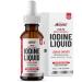 Iodine Liquid Drops - Vegan - High Strength 600mcg per Serving - 400 Servings - 240 000mcg per 60ml Dropper Bottle - Liquid Iodine Solution for Fast Absorption - Made in UK