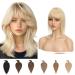Silk-co Clip in Crown Hair Toppers For Thinning Hair Women Real Hair Topper With Fringe 150% Demsity Human Hair Extensions 18inch #24 Natural Blonde 18 Inch #24 Natural Blonde