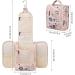 Women's Beige Flamingo Travel Hanging Toiletry Wash Bag | Medium Cosmetic Organizer - Buy Online on GoSupps.com