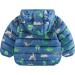 Baby Puffer Jacket Toddler Winter Coat Hooded Outerwear Blue Dinosaur 4-5 Years - Buy Online on GoSupps.com