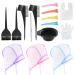 Rustark 22Pcs Hair Coloring Dyeing Kit Includes Hair Coloring Caps Styling Tools Disposable Hair Dye Shawl Gloves Dye Brush Mixing Bowl Angled Comb and Clips for Home DIY Salon Dyeing Hair