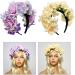 amangul Bohemian Style Flower Shape Headband for Bride Spring Photography Ethnic Style Hair Hoop Wedding Party Bride Hairband(Rose Red) - Buy Online on GoSupps.com