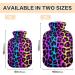 Hot Water Bottle 2L with Leopard Print Cover - Cheetah Neon Gradient for Pain Relief & Winter Warmth - Buy Online on GoSupps.com