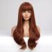 Haircube Auburn Wig | Long Wavy Synthetic Women's Wig | Heat-Resistant Everyday Use | Neat Chestnut Brown Style - Buy Online on GoSupps.com