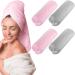 4 Pcs 20 x 40 Large Microfiber Hair Towel for Long Hair Quick Dry Hair Towel Absorbent Hair Towels Anti Frizz Drying Towel Hair Towel Wrap for Curly Hair Long Short Hair Women Girls  Pink and Gray