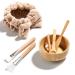 JPNK Facial Mask Bowl Set Bamboo New DIY 6Pack DIY Clay Mask Mixing Kit with Mask Brushes and Bowl Bamboo Mask Mixing Tools for Mixing Clay Mask DIY