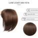 Yamel 12 Inch Medium Brown Hair Topper with Bangs - Natural Synthetic Hairpieces for Thinning Hair - Buy Online on GoSupps.com
