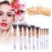 Premium JUN_L 10 Pieces Marble Makeup Brush Set | Synthetic Kabuki Foundation Blush & Eye Shadow Brushes | International Shipping Available - Buy Online on GoSupps.com