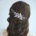 Bride Wedding Hair Comb Pearl Flower Hair Piece Bridal Crystal Leaf Hair Vine Comb Wedding Hair Accessories for Women Girls Bridemaid silver - Buy Online on GoSupps.com
