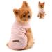 PAIDEFUL Clothes for Small Dogs Boy Girl Summer Striped Puppy T Shirt Vest Breathable Cotton Tee Sleeveless Chihuahua Yorkshire Pink Size XXL XXL:back:40cm/15.5" chest:52cm/20.5" pink