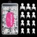 AORAEM White French Nail Tips 120pcs Short French Style Acrylic Nail Tip 12 Sizes False Nail Clear and White Press on Nails for Women(White-Clear) A-Short French-White Clear-120
