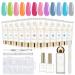 LanFo Poly Extension Gel Nail Kit Nail Builder Gel Enhancement Kit with 30ml Slip Solution 12 Colors Poly Nail Extension Gel Art Equipment Beginner Set Acrylic Fashion Gel Set Pink+Grey