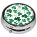 St. Patrick's Day Round Pill Box - 3 Compartment Portable Travel Organizer for Vitamins & Medicine - Buy Online on GoSupps.com