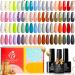 Beetles Gel Nail Polish Kit 39Pcs 36 Colors with 3pcs Base/Top Coat White Green Pink Red Blue Purple Brown Gray Nail Art Gifts for Women UV Led Nail Lamp Christmas Gel Nail Kit 1-36 Colors Texas Rose