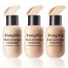 3PCS Full Coverage Foundation Set Moisturizing High Coverage Liquid Concealer Foundation Makeup Waterproof Long Lasting Creamy Liquid Foundation Matte Liquid Concealer for Women