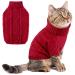 Dog sweater knitting wool pet sweater winter dog cat sweater turtleneck clothing pet coat for small medium dog teddy chihuahua shiba roof dog bulldog red s s red