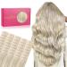 If Salife Extensions Real Hair 40PCS 60G 25cm 10 inch Ashblond Highlights Platin Blond Hair Extension Real Hair Extensions Tape Invisible Tape In Extensions Real Hair Seidig Hair Extensions 25cm-60g #17a/60a Ashblond Highlights Platinblond