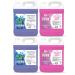 Blue Toilet Fluid 2 x 5 Litre and Pink Toilet Rinse 2 x 5 Litre for Motorhomes & Caravans Eco-Friendly Odour Eliminator Up to 50 Treatments Each
