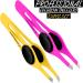 Professional Stainless Steel Slant Tip Eyebrow Tweezers Set | Non-Slip Grip for Ingrown Hair Removal | Yellow & Pink | 2 3xPcs Set - Buy Online on GoSupps.com
