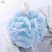 Exfoliating Mesh Brush Shower Sponge Puff for Kids & Adults - White & Sky Blue - Buy Online on GoSupps.com
