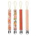 Pacifier Clips Baby Girl  Binky Clip Holder  4 Pieces  Cotton and Linen Soft Fabric  for Babies During Teething multicolored