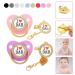 Buy Haolei Rose Gold Bling Baby Pacifier & Clips | Rhinestone Nipple Dummy for Newborns (0-18 Months) - International Shipping Available - Buy Online on GoSupps.com