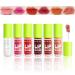 6 Colors Mini Fat Oil Lip Gloss Lip Oil Fat Lip Oil Hydrating Lip Glow Oil Moisturizing Lip Gloss Shiny Transparent Toot Tinted Plumping Lip Oil Nourishing Non-sticky