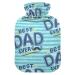 Hot water bottle with cover blue striped for pain relief hot water bag for headaches 2 l