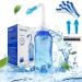 Water pulse nasal shower with salt 300ml neti pot sinus flushing with 10 nose rinsing salt wash salt packets and stickers thermometer for adults & Kid BPA Free Blue 300 ml+10 salt