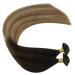 Ugeat Real Hair Extensions - Dark Brown to Chestnut Brown U-Tip Keratin Bonds - 14 Inch 35 cm 50g - #4/613 & #4/6/613 - Buy Online on GoSupps.com
