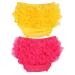 HOOLCHEAN Baby Infant Girls 2PCS Set Tulle Ruffle Bloomer 6-12 Months Yellow & Hot Pink