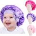 Kids Satin Bonnets Baby Bonnet Toddler Bonnet 3 Pieces Sleeping Caps Soft Silk Double Layer Night Sleeping Hair Hats for Teens Toddler Child Baby (Multicolor A)