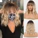 Haircube shoulder -length wig curly corrugated hair wigs blonde color and dark roots wigs for women with pony blonde with dark roots