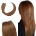 SEGO Tape Extensions Remy Human Hair Adhesive Hair Extension Hairpieces 100% Human Hair 10pcs Light Brown#6 20"(50cm)-25g
