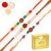 Ghasitaram Gifts Rakhi for Brother Rakhis Online - Set of 3-1986 1988 1908 Rudraksh Rakhis with 400 GMS of Soan Papdi