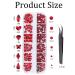 EBANKU Red Nail Rhinestones: Hearts, Butterfly, Round Shaped | Flat Back 3D Diamond Stone Nail Gems with Tweezers - Buy Online on GoSupps.com
