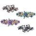 4 Pack Delicate Floral Butterfly Leaf Jeweled Gems Crystal Rhinestone Glitter Sparkly Metal Snap Hair Clips Hairpins Barrettes Grip Hairpins Ponytail Thin Thick Hair Holder Accessories for Women Girl